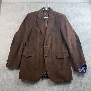 Circle S Corduroy Sport Coat Jacket Men's Size 40L Western Brown NEW Elbow Patch